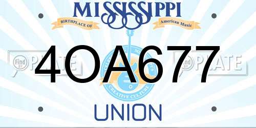 4OA677 Mississippi License Plate