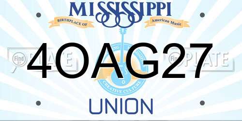 4OAG27 Mississippi License Plate