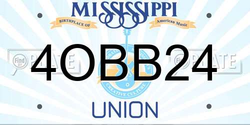 4OBB24 Mississippi License Plate