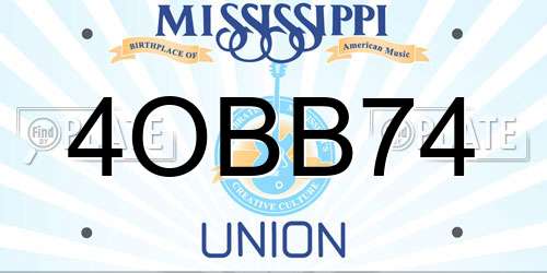 4OBB74 Mississippi License Plate