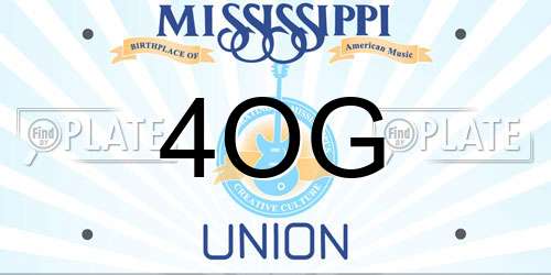 4OG Mississippi License Plate