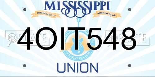 4OIT548 Mississippi License Plate