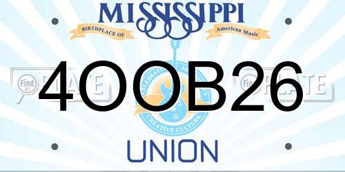 4OOB26 Mississippi License Plate