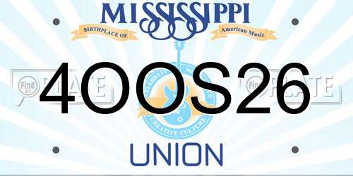 4OOS26 Mississippi License Plate