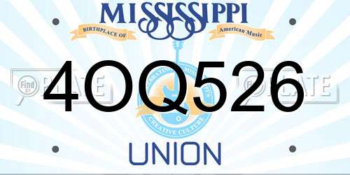 4OQ526 Mississippi License Plate