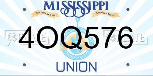 4OQ576 Mississippi License Plate