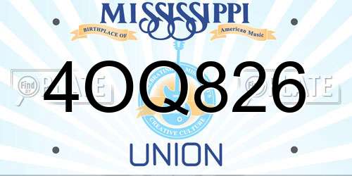 4OQ826 Mississippi License Plate