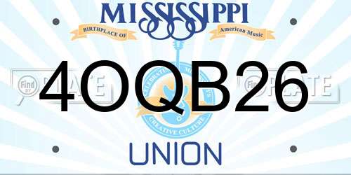 4OQB26 Mississippi License Plate