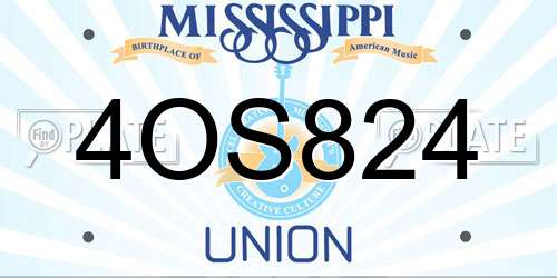 4OS824 Mississippi License Plate
