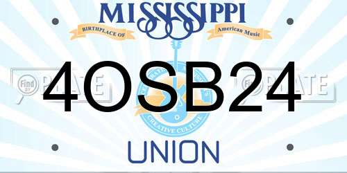 4OSB24 Mississippi License Plate