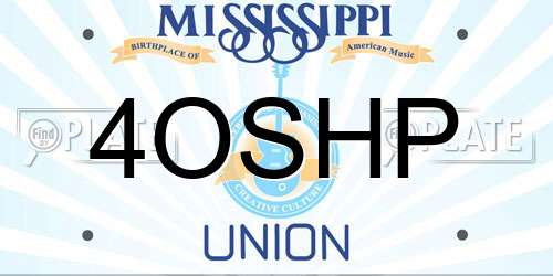 4OSHP Mississippi License Plate