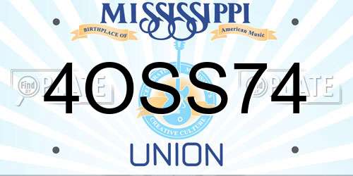 4OSS74 Mississippi License Plate