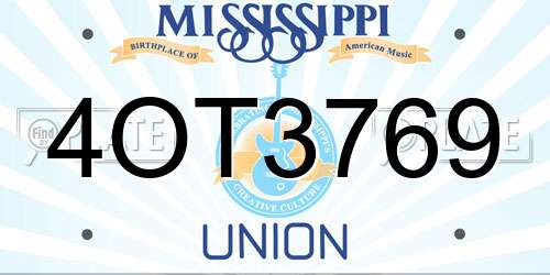 4OT3769 Mississippi License Plate