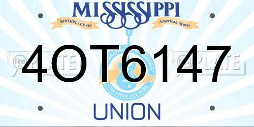4OT6147 Mississippi License Plate