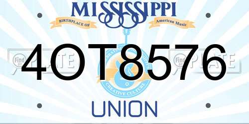 4OT8576 Mississippi License Plate