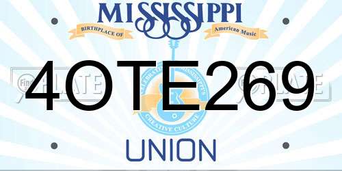 4OTE269 Mississippi License Plate