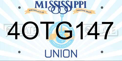 4OTG147 Mississippi License Plate