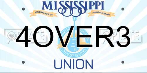 4OVER3 Mississippi License Plate
