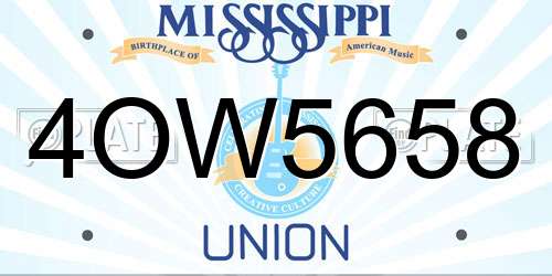 4OW5658 Mississippi License Plate
