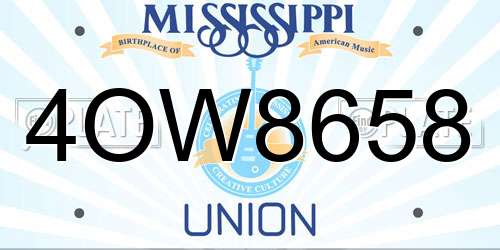 4OW8658 Mississippi License Plate