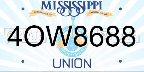4OW8688 Mississippi License Plate