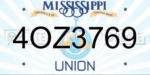 4OZ3769 Mississippi License Plate