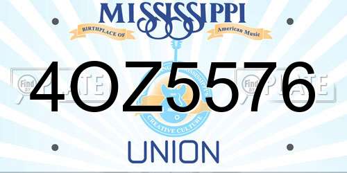 4OZ5576 Mississippi License Plate