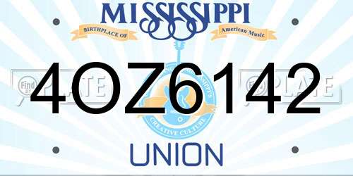 4OZ6142 Mississippi License Plate