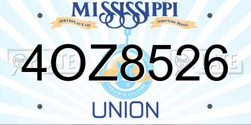 4OZ8526 Mississippi License Plate