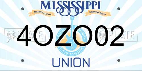 4OZO02 Mississippi License Plate