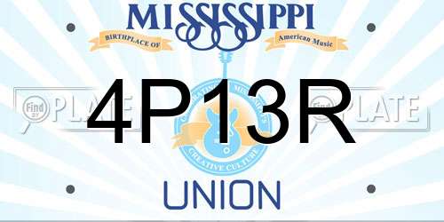 4P13R Mississippi License Plate
