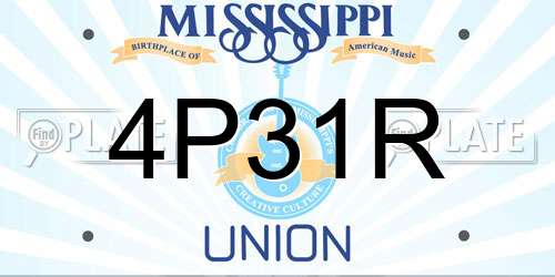 4P31R Mississippi License Plate