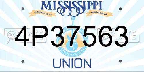 4P37563 Mississippi License Plate