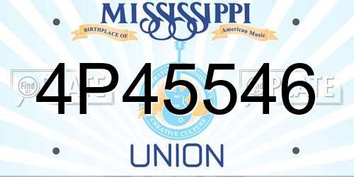 4P45546 Mississippi License Plate