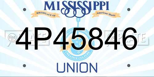 4P45846 Mississippi License Plate