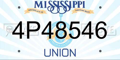 4P48546 Mississippi License Plate