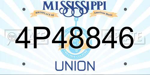 4P48846 Mississippi License Plate