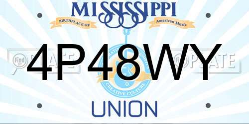 4P48WY Mississippi License Plate