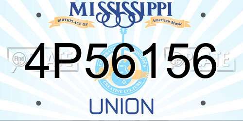 4P56156 Mississippi License Plate