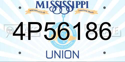 4P56186 Mississippi License Plate