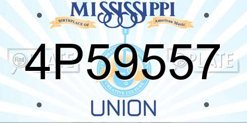 4P59557 Mississippi License Plate