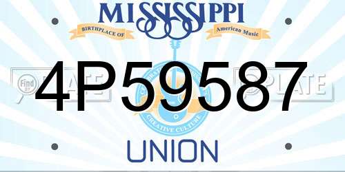 4P59587 Mississippi License Plate