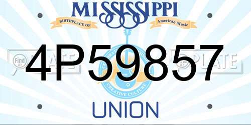 4P59857 Mississippi License Plate