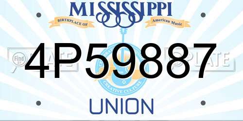 4P59887 Mississippi License Plate