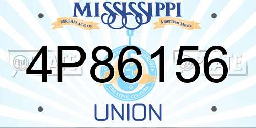 4P86156 Mississippi License Plate