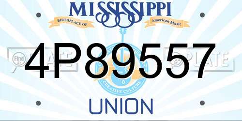 4P89557 Mississippi License Plate