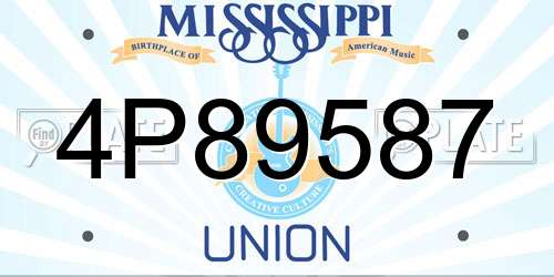 4P89587 Mississippi License Plate