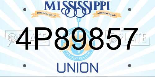 4P89857 Mississippi License Plate