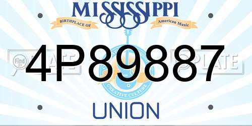 4P89887 Mississippi License Plate