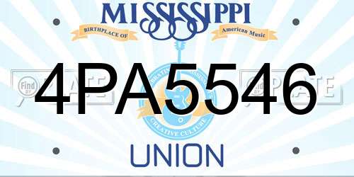 4PA5546 Mississippi License Plate
